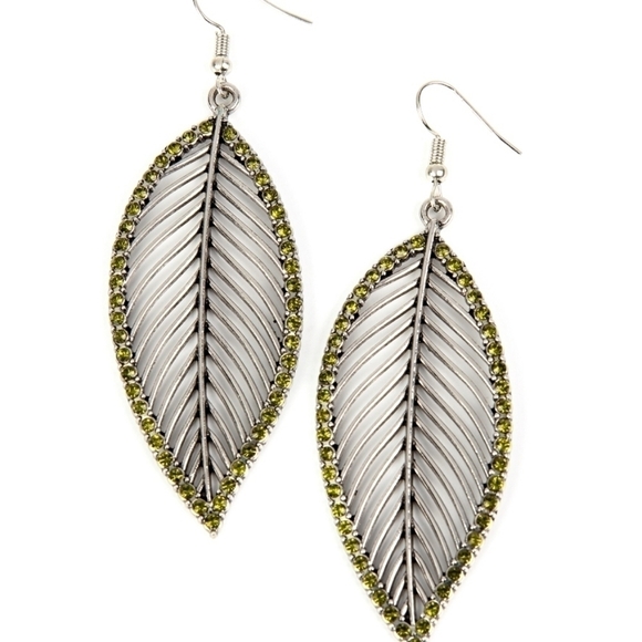 Green Leaf earrings - Picture 1 of 3